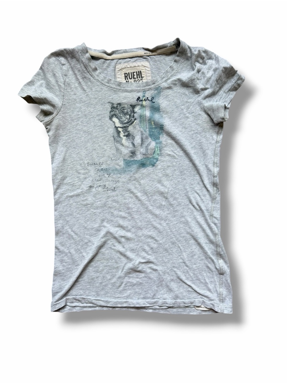 Ruehl No.925 Short Sleeve Graphic Tee with Black French Bulldog Print